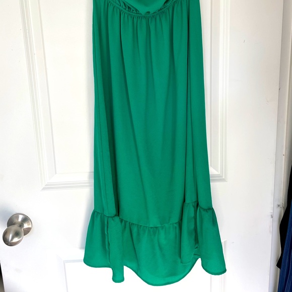 Green ruffle strapless dress - Picture 4 of 4